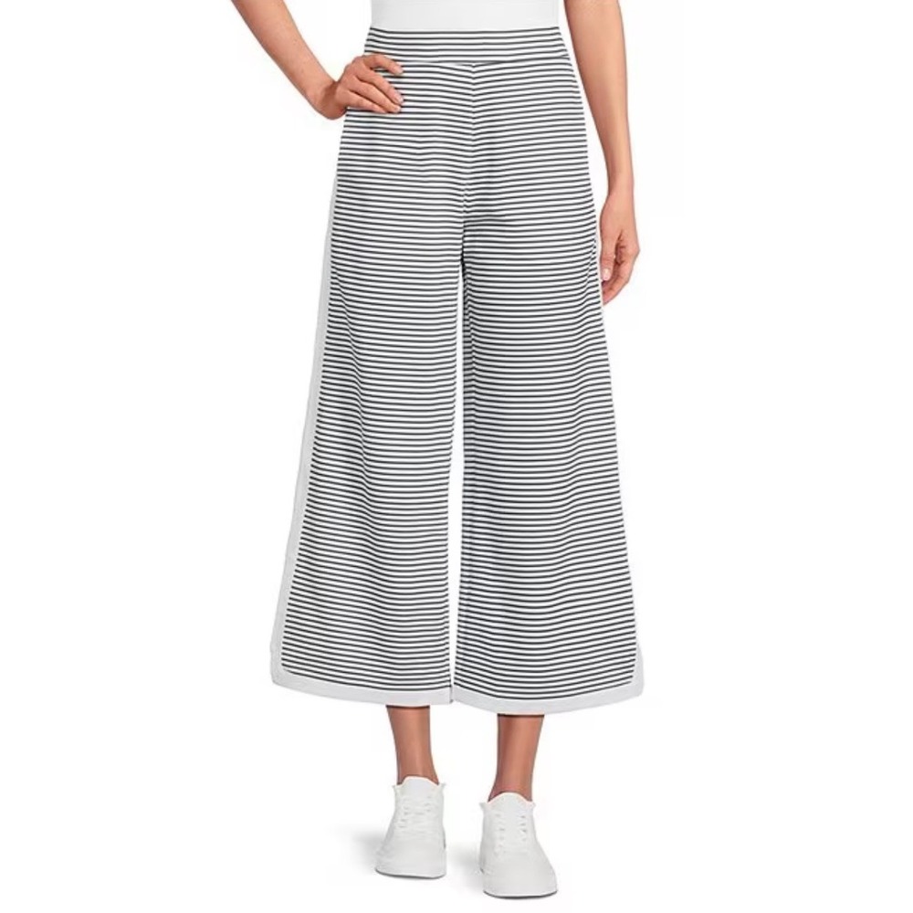 Addison Bay Lennon wide leg crop pants S striped coastal nautical casual preppy
